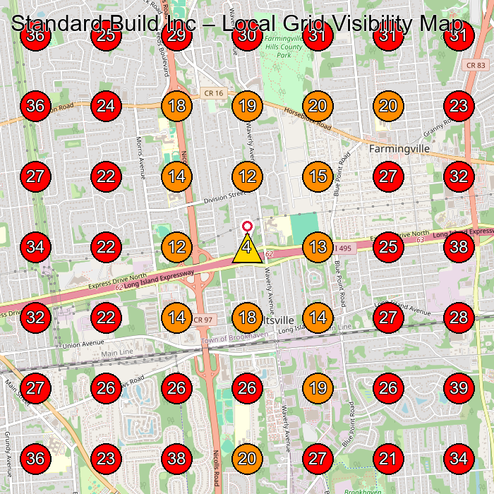 Standard Build Inc GeoGrid visibility map for Masonry Contractor in None